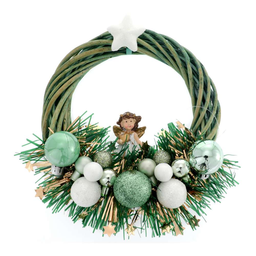 Coronita Craciun Green Angel 18 cm