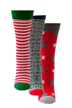Set trei sosete Serena Bio Cotton, multicolor, imprimeu Merry Christmas, marime 40 - 44 Set trei sosete Serena Bio Cotton, multicolor, imprimeu Merry Christmas, marime 40 - 44