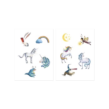 Tatuaje cu unicorni pentru copii, 1 set x 10 stickere, Londji Tatuaje cu unicorni pentru copii, 1 set x 10 stickere, Londji