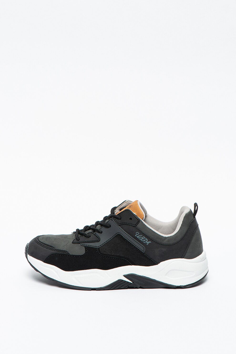 U.S. Polo Assn., Pantofi sport de piele ecologica cu detalii logo