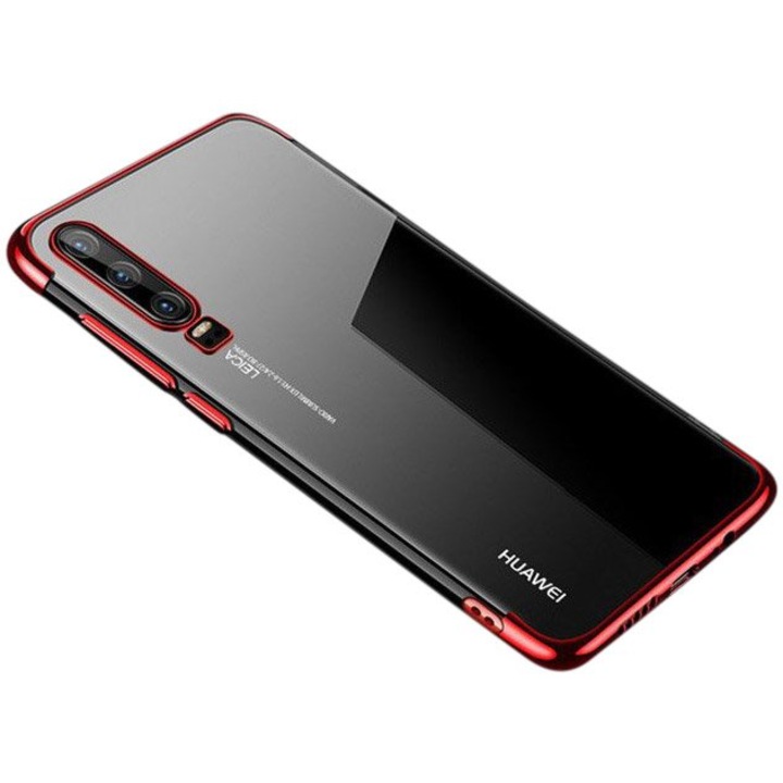 Калъф за телефон Clear Color Gel TPU Electroplating frame за Huawei P Smart Pro/Huawei Y9s, червен