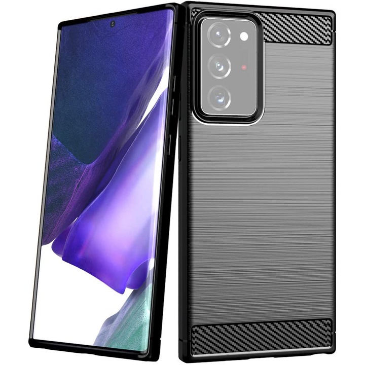 Калъф за телефон Carbon Flexible Cover TPU за Samsung Galaxy Note 20 Ultra, черен