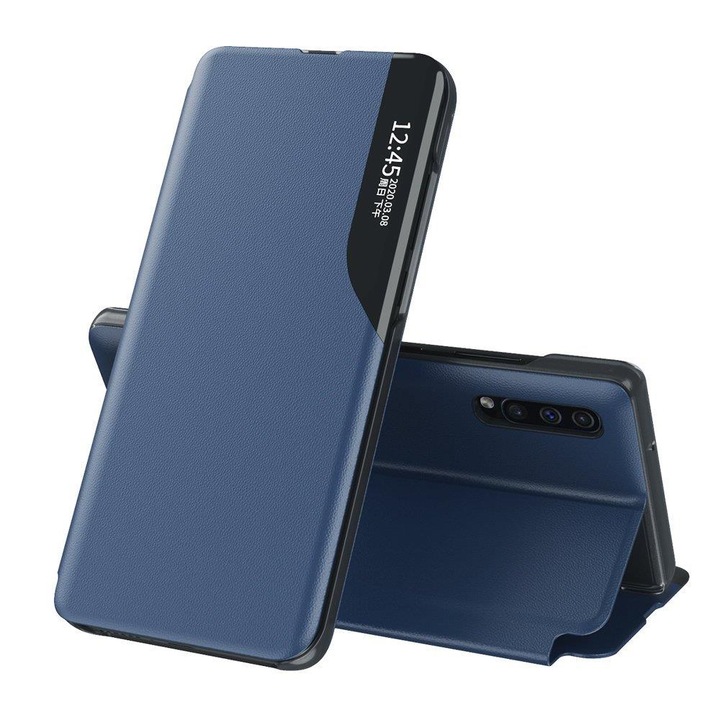 New Sleep Case flipes kihajtható telefontok Samsung Galaxy A12 / Galaxy M12 kék