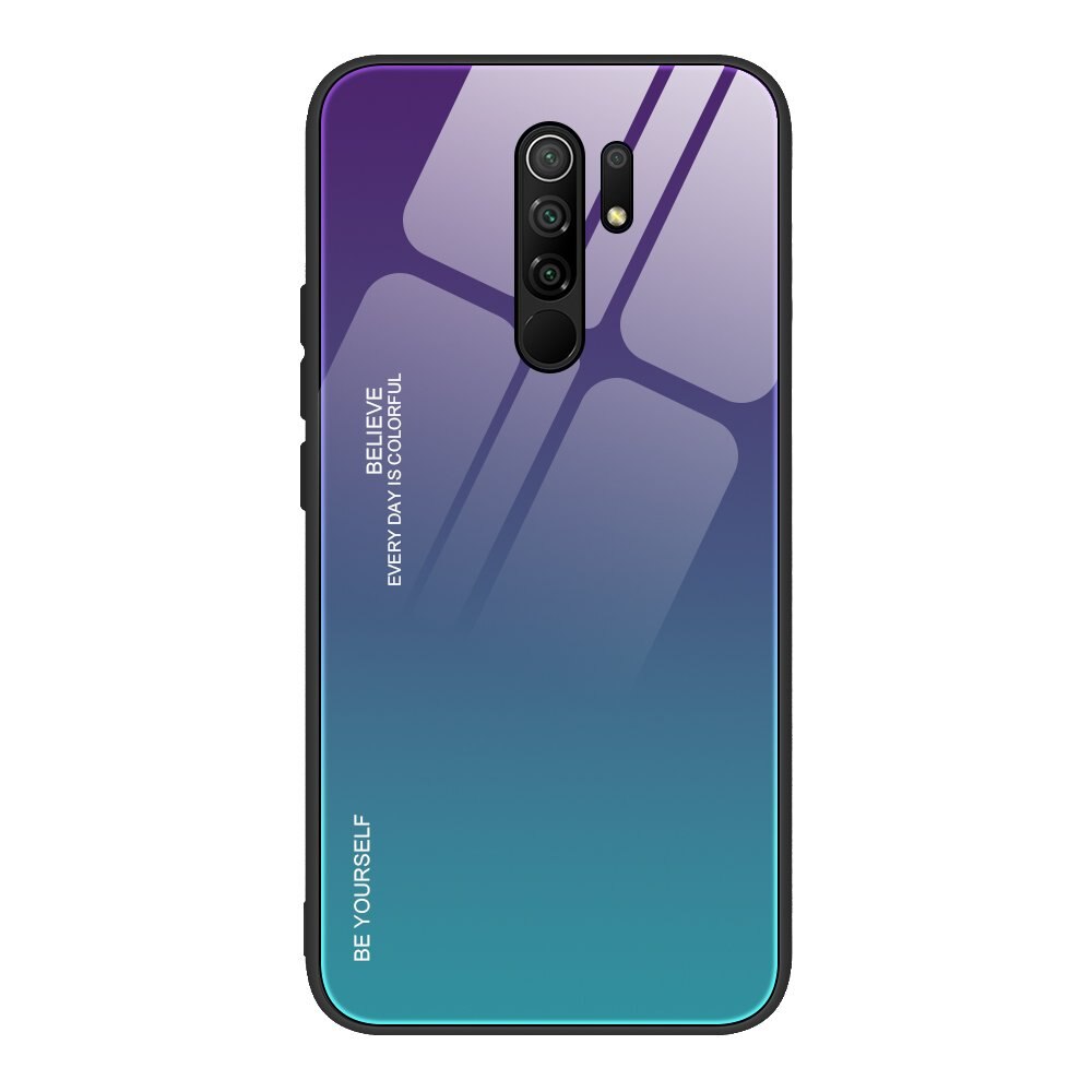 Husa Gradient Glass compatibila cu Xiaomi Redmi 9, Sticla securizata, Multicolor