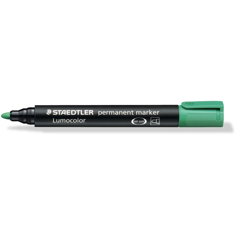 Marker permanent Staedtler Lumocolor varf rotund verde ST3529