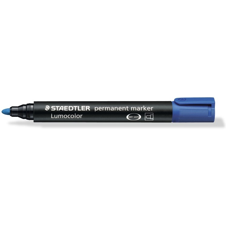 Marker permanent Staedtler Lumocolor varf rotund albastru ST3529