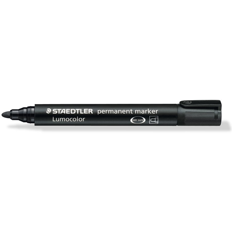 Marker permanent Staedtler Lumocolor varf rotund negru ST3529