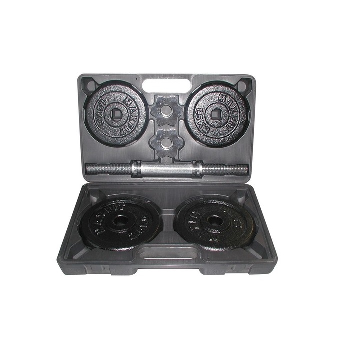 Set Gantere TOORX 10 kg, 4 discuri fonta, Carcasa pentru transport