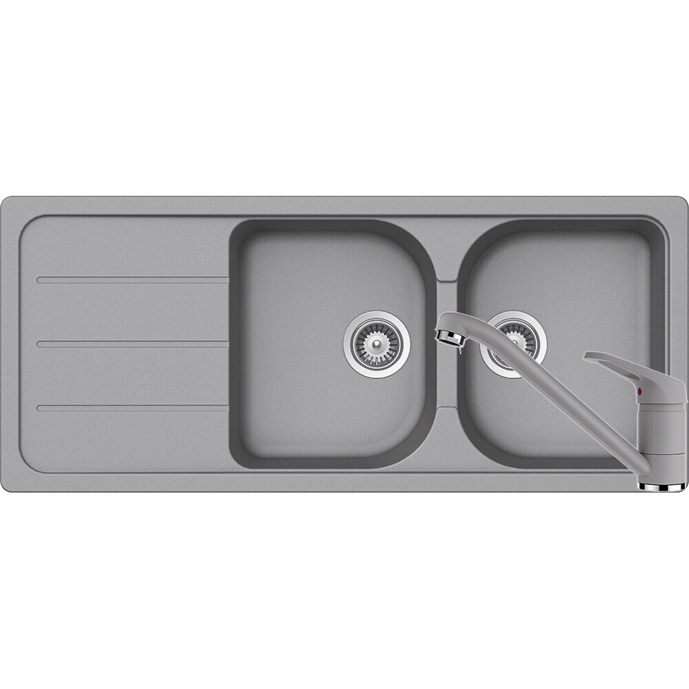 Kit chiuveta Schock Formhaus D-200 1160 x 500 m si baterie Schock Cosmo Croma Cristalite