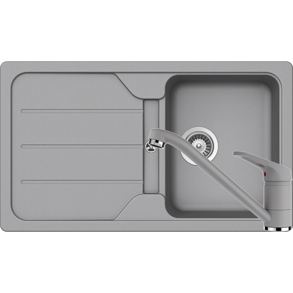 Kit chiuveta Schock Formhaus D-100 860 x 500 mm si baterie Schock Cosmo Croma Cristalite