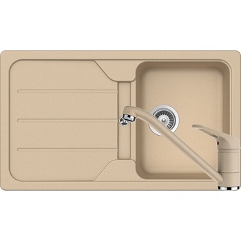 Kit chiuveta Schock Formhaus D-100 860 x 500 mm si baterie Schock Cosmo Moonstone Cristalite Kit chiuveta Schock Formhaus D-100 860 x 500 mm si baterie Schock Cosmo Moonstone Cristalite