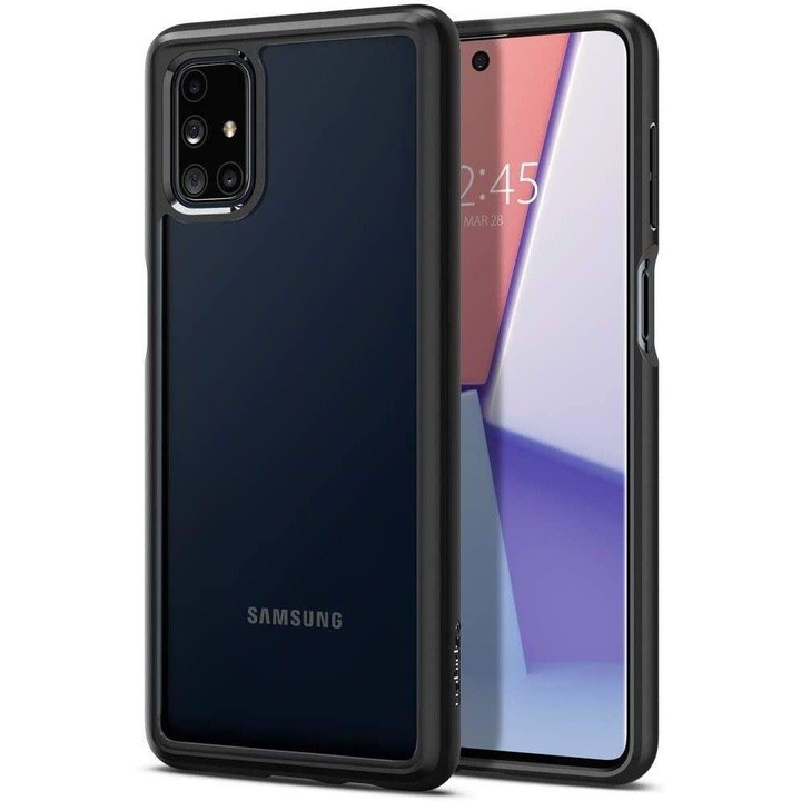Hátlapvédő tok Samsung Galaxy M51 mobiltelefonhoz - Spigen Ultra Hybrid, Fekete