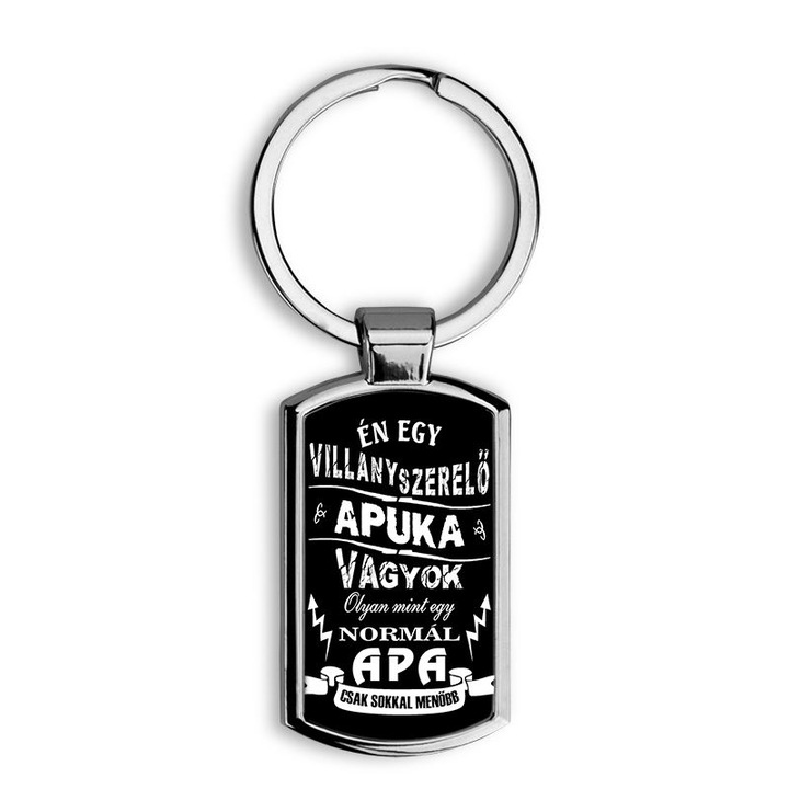 Villanyszerelő apuka mintás fém kulcstartó 1