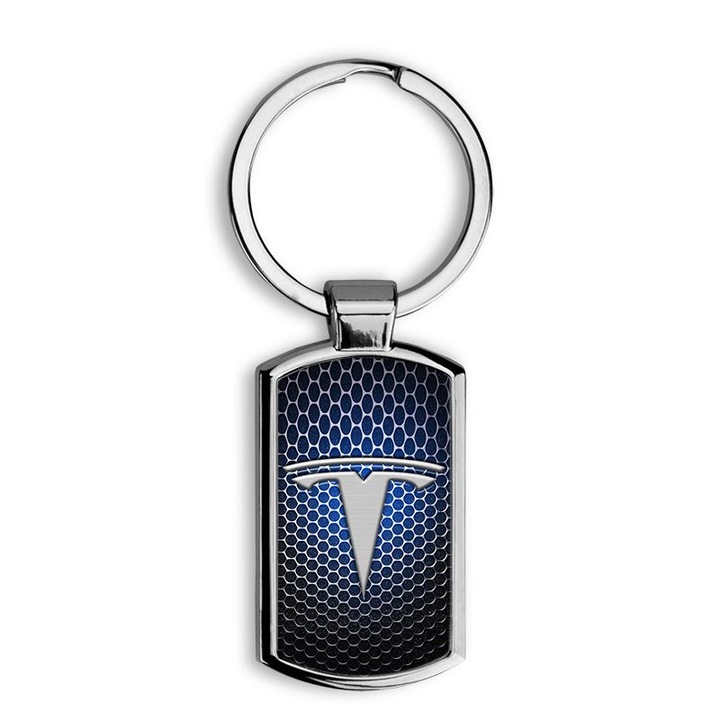 Tesla mintás fém kulcstartó 7