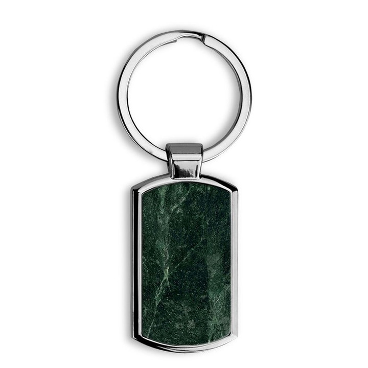 Sötétzöld márvány mintás fém kulcstartó 1