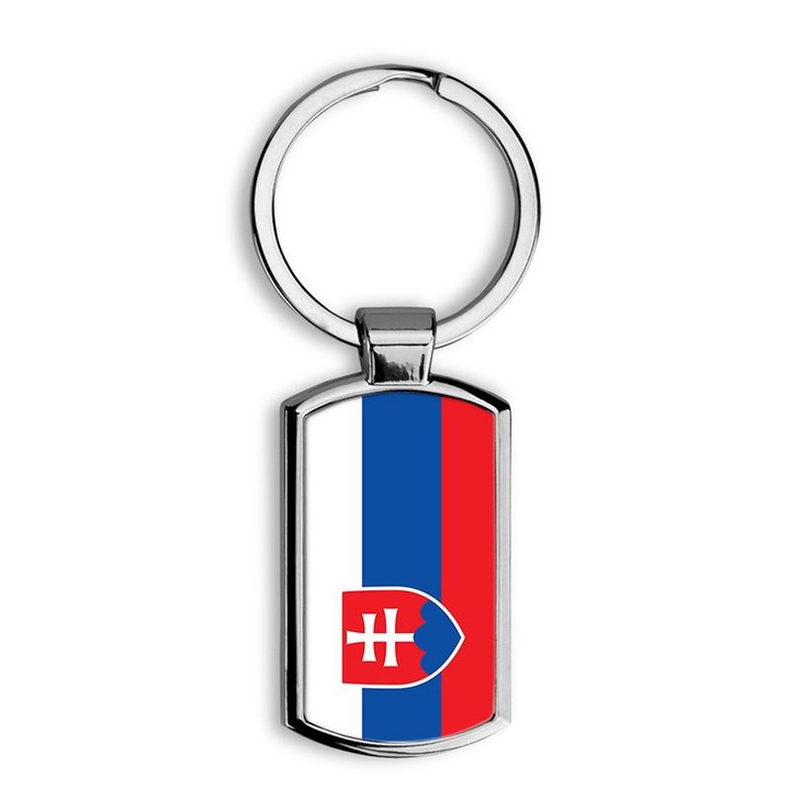 Szlovákia zászlaja mintás fém kulcstartó 1