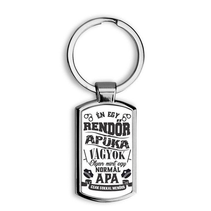 Rendőr apuka mintás fém kulcstartó 1