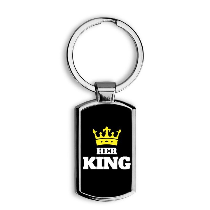 King - Queen mintás fém kulcstartó 1