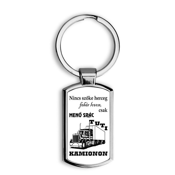 Kamionos srác mintás fém kulcstartó 1