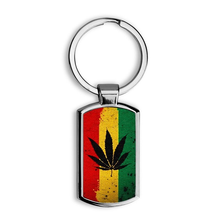 Cannabis mintás fém kulcstartó 1