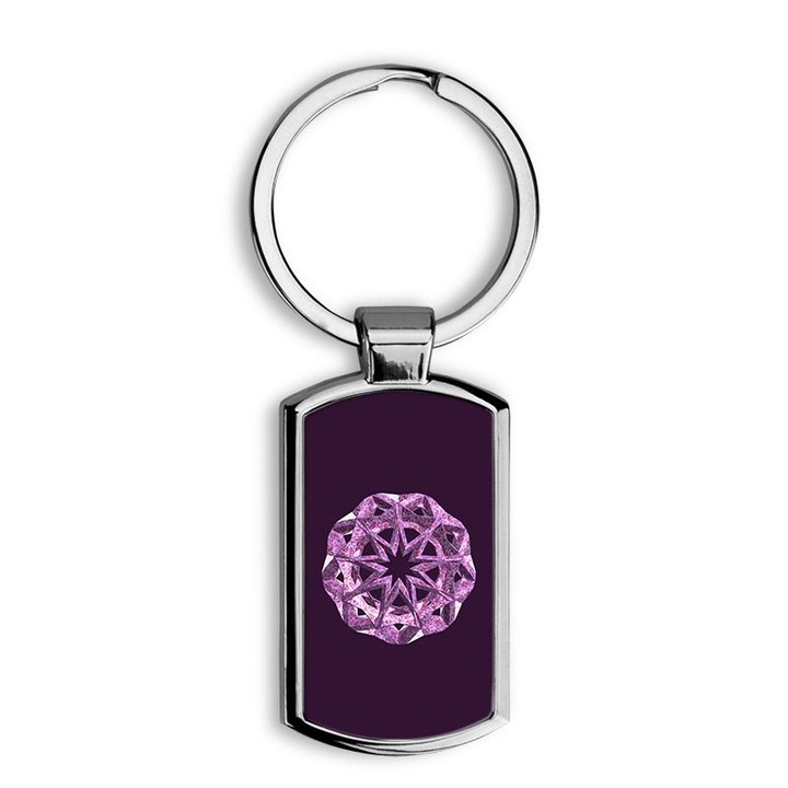 Ametiszt mintás fém kulcstartó 1
