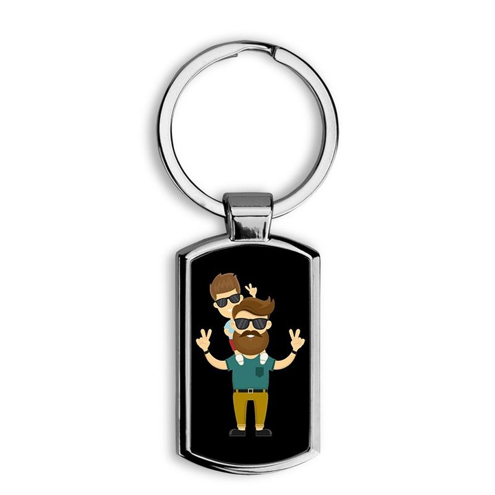 Apa és fia mintás fém kulcstartó 1