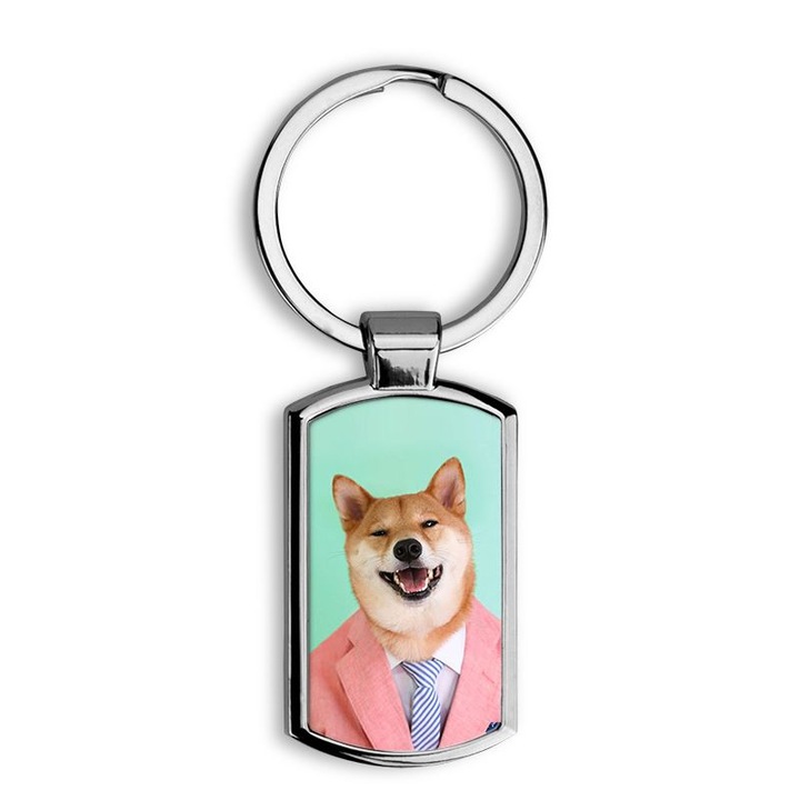 Akita mintás fém kulcstartó 3