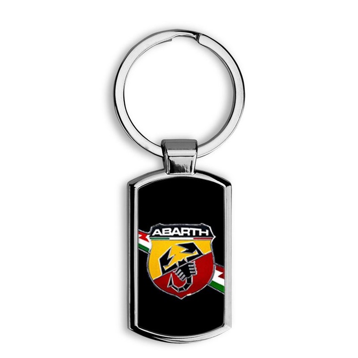 Breloc din metal cu model Abarth, Multicolor