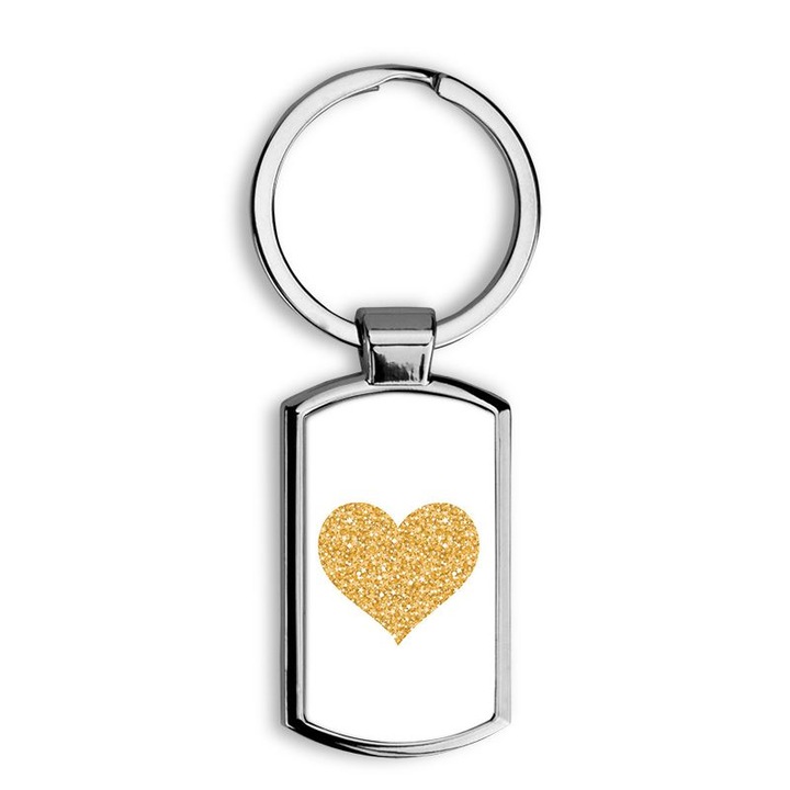 Aranyszív mintás fém kulcstartó 1