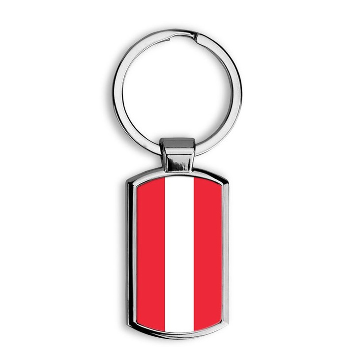 Ausztria zászlaja mintás fém kulcstartó 1