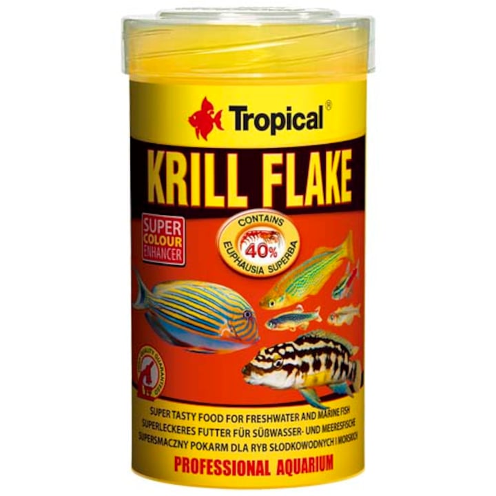 Храна за сладководни и морски риби Tropical Krill Flake, 100мл / 20гр