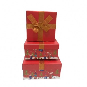 Set 3 cutii din carton patrat pentru craciun ,537 g Set 3 cutii din carton patrat pentru craciun ,537 g