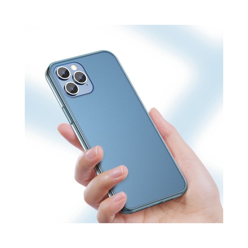 Husa Premium Baseus Cu Spate Sticla Matta Si Rama Din Silicon Pentru iPhone 12 Mini Transparenta