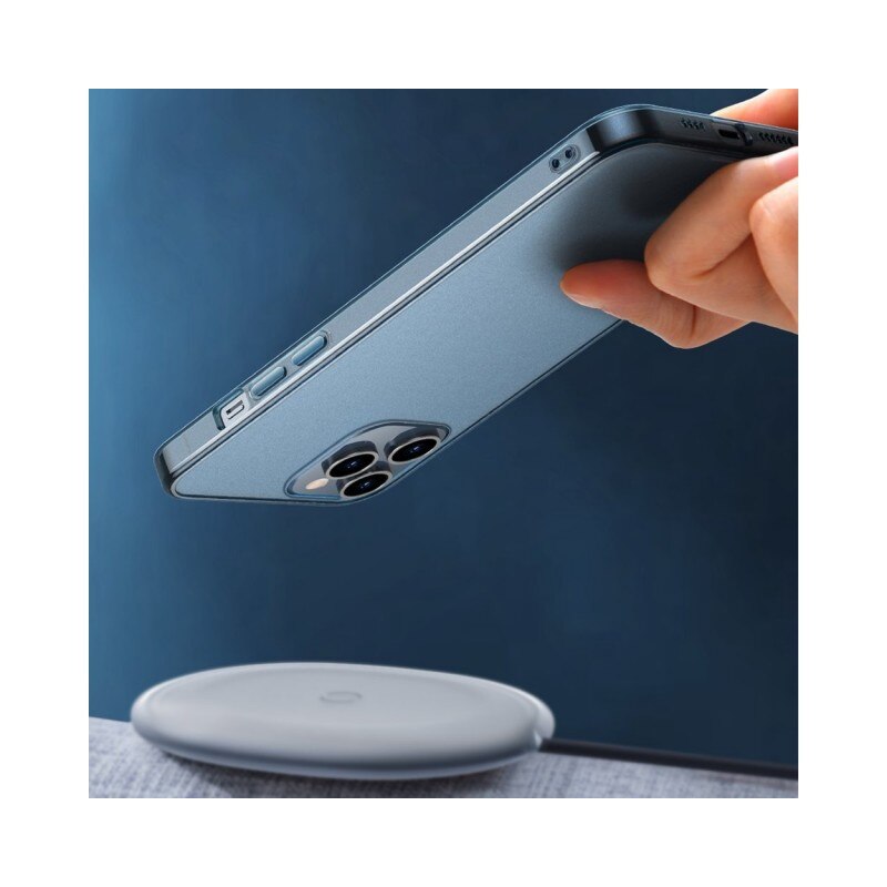 Husa Premium Baseus Cu Spate Sticla Matta Si Rama Din Silicon Pentru iPhone 12 Mini Transparenta