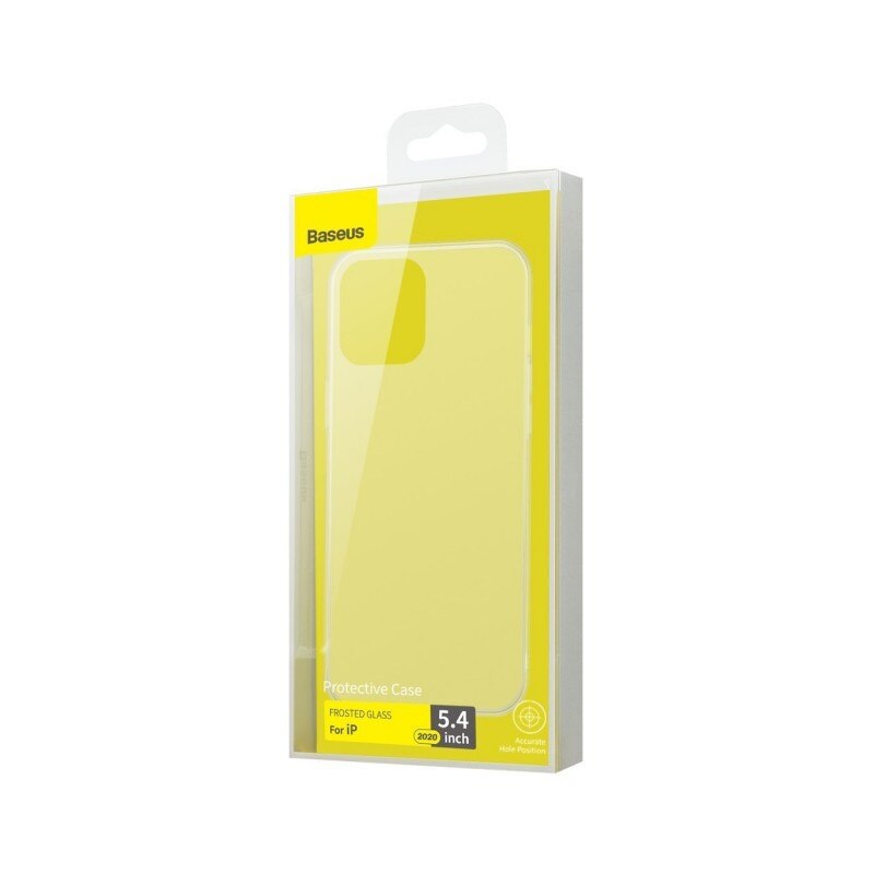 Husa Premium Baseus Cu Spate Sticla Matta Si Rama Din Silicon Pentru iPhone 12 Mini Transparenta