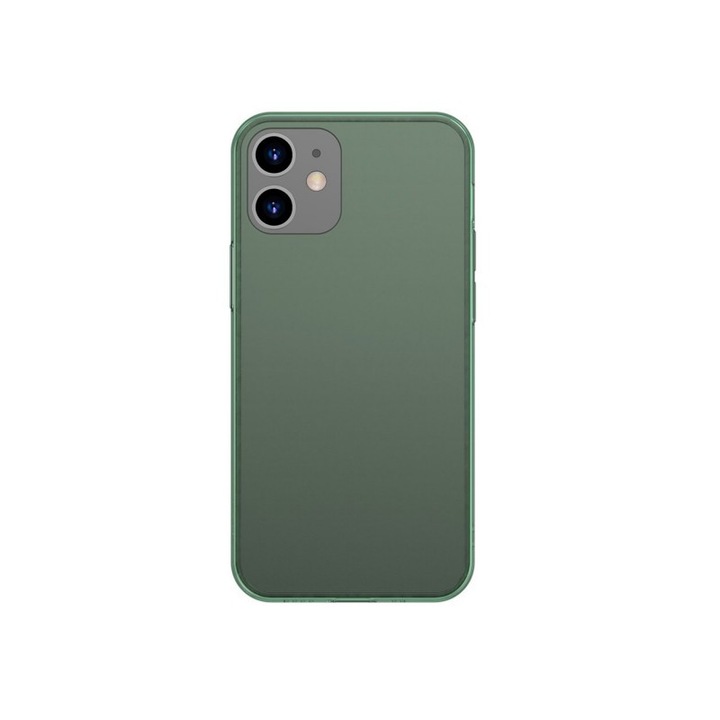 Husa Premium Baseus Cu Spate Sticla Matta Si Rama Din Silicon Pentru iPhone 12 / 12 Pro, Verde
