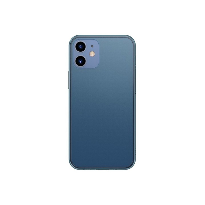 Husa Premium Baseus Cu Spate Sticla Matta Si Rama Din Silicon Pentru iPhone 12 Mini Navy Blue