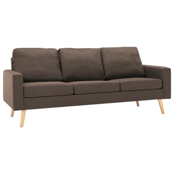 Canapea cu 3 locuri, vidaXL, Tesatura, 184 x 76 x 82,5 cm, Maro Canapea cu 3 locuri, vidaXL, Tesatura, 184 x 76 x 82,5 cm, Maro