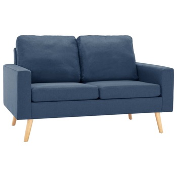 Canapea cu 2 locuri, vidaXL, Tesatura, 130 x 76 x 82,5 cm, Albastru Canapea cu 2 locuri, vidaXL, Tesatura, 130 x 76 x 82,5 cm, Albastru