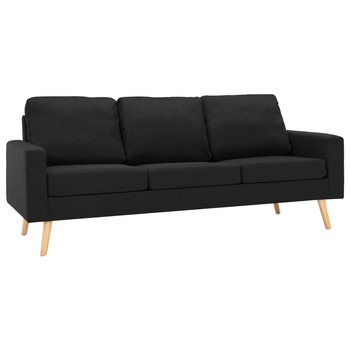 Canapea cu 3 locuri, vidaXL, Tesatura, 184 x 76 x 82,5 cm, Negru Canapea cu 3 locuri, vidaXL, Tesatura, 184 x 76 x 82,5 cm, Negru