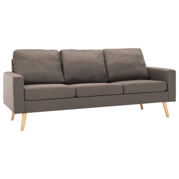 Canapea cu 3 locuri, vidaXL, Tesatura, 184 x 76 x 82,5 cm, Taupe Canapea cu 3 locuri, vidaXL, Tesatura, 184 x 76 x 82,5 cm, Taupe