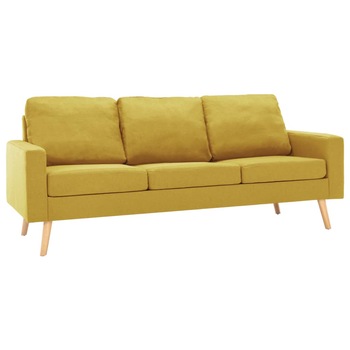 Canapea cu 3 locuri, vidaXL, Tesatura, 184 x 76 x 82,5 cm, Galben Canapea cu 3 locuri, vidaXL, Tesatura, 184 x 76 x 82,5 cm, Galben