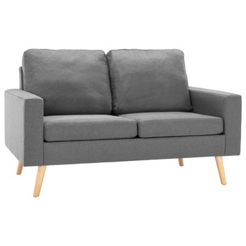 Canapea cu 2 locuri, vidaXL, Tesatura, 130 x 76 x 82,5 cm, Gri deschis Canapea cu 2 locuri, vidaXL, Tesatura, 130 x 76 x 82,5 cm, Gri deschis