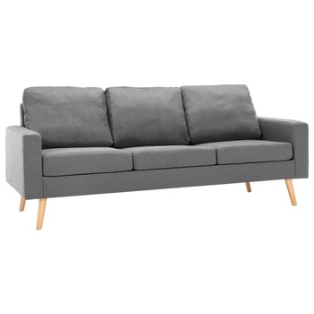 Canapea cu 3 locuri, vidaXL, Tesatura, 184 x 76 x 82,5 cm, Gri deschis Canapea cu 3 locuri, vidaXL, Tesatura, 184 x 76 x 82,5 cm, Gri deschis