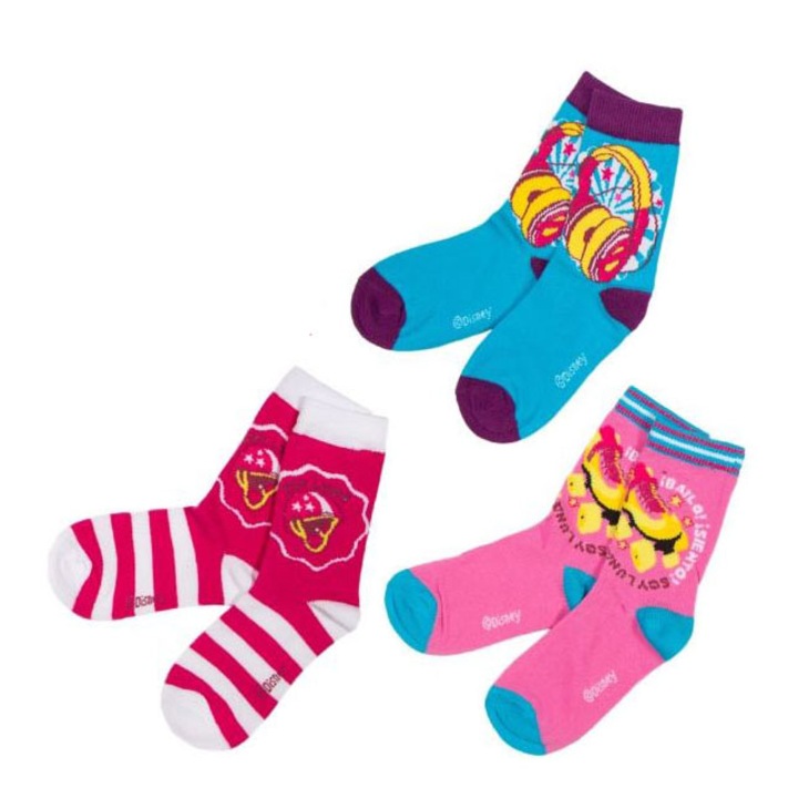 Gyerek zokni keszlet, Soy Luna, Tobbszinu, Azúrkék/Púderrózsaszín/Fukszia/Többszínű