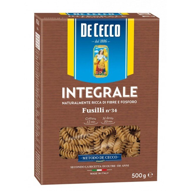 Paste Integrale Fusilli De Cecco 500g