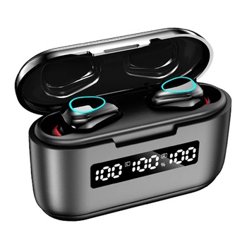 Casti wireless pentru iPhone/ Xiaomi/ Samsung/ Huawei, Bluetooth 5.1, G40, cablu de Incarcare, incarcarea inversa, Negru Casti wireless pentru iPhone/ Xiaomi/ Samsung/ Huawei, Bluetooth 5.1, G40, cablu de Incarcare, incarcarea inversa, Negru