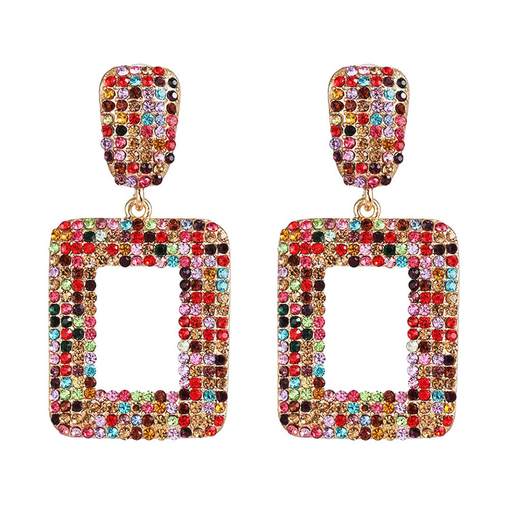 Cercei square multicolor hoops