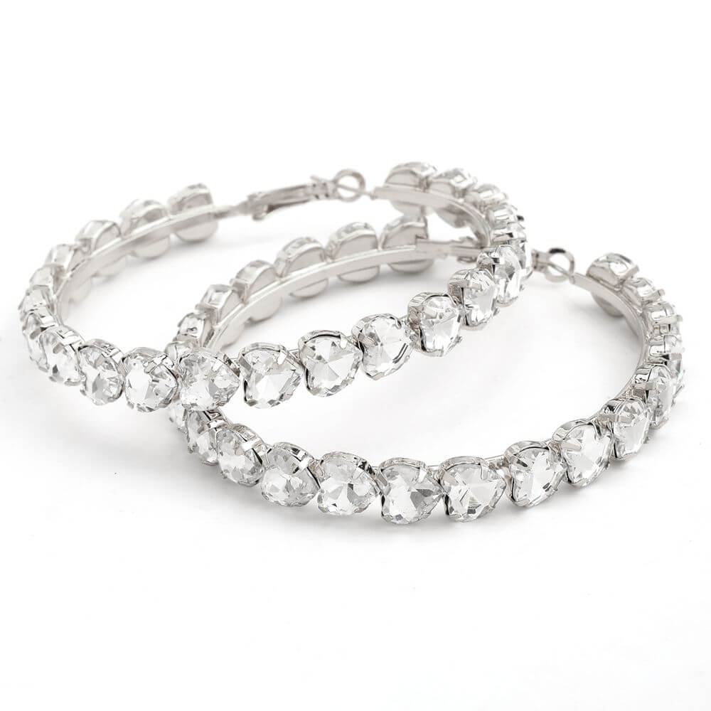 Cercei luna heart, silver