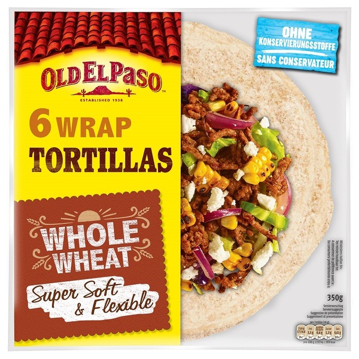 Set Tortillas Lipie Faina Integrala Old El Paso, 12 Pachete x 6 Bucati